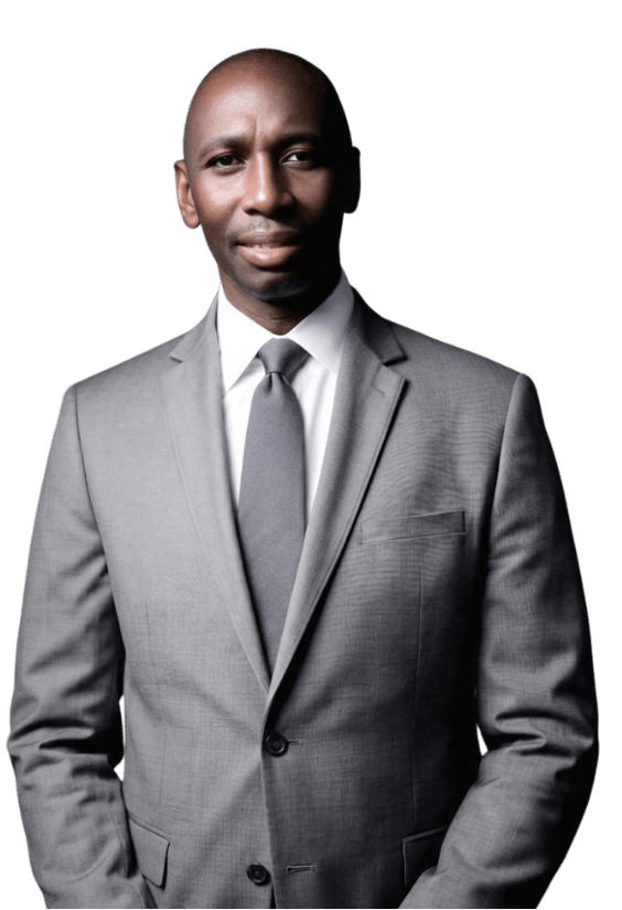Merkus Amani in a grey suit